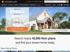 'houseplans.com' screenshot