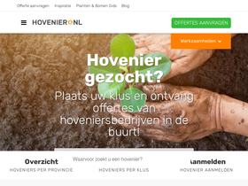 'hovenier.nl' screenshot