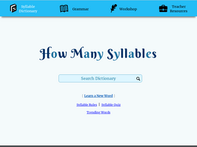 'howmanysyllables.com' screenshot