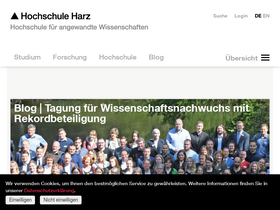 'hs-harz.de' screenshot