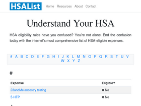 'hsalist.org' screenshot