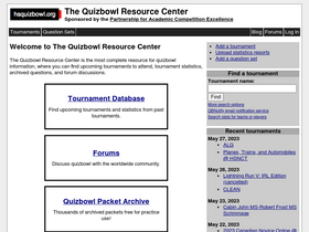 'hsquizbowl.org' screenshot