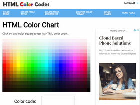 'html-color-codes.info' screenshot