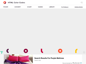 'htmlcolorcodes.com' screenshot