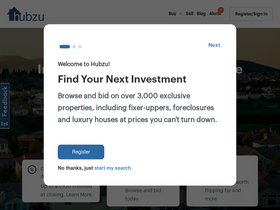 'hubzu.com' screenshot