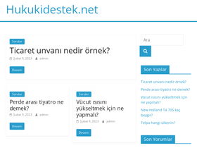 'hukukidestek.net' screenshot