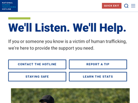 'humantraffickinghotline.org' screenshot