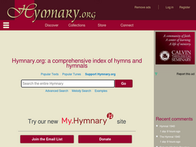 'hymnary.org' screenshot