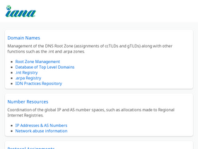 'iana.org' screenshot
