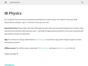 'ibphysics.org' screenshot