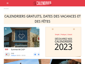 'icalendrier.fr' screenshot