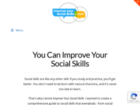 'improveyoursocialskills.com' screenshot
