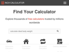 'inchcalculator.com' screenshot