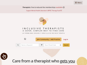 'inclusivetherapists.com' screenshot