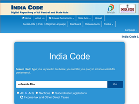 'indiacode.nic.in' screenshot