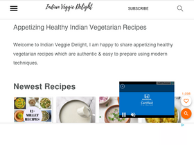'indianveggiedelight.com' screenshot