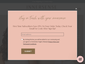'innersensebeauty.com' screenshot