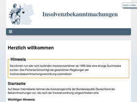 'insolvenzbekanntmachungen.de' screenshot