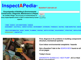 'inspectapedia.com' screenshot