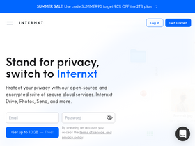 'internxt.com' screenshot