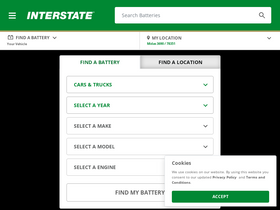 'interstatebatteries.com' screenshot