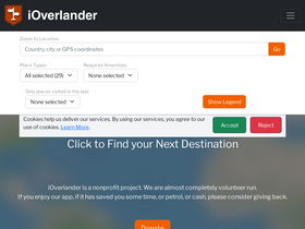 'ioverlander.com' screenshot