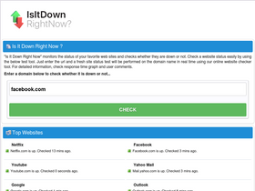 'isitdownrightnow.com' screenshot