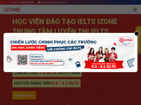 'izone.edu.vn' screenshot