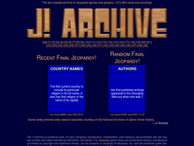 'j-archive.com' screenshot