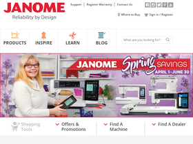 'janome.com' screenshot