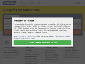 'jetcost.co.uk' screenshot