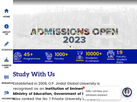 'jgu.edu.in' screenshot