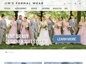 'jimsformalwear.com' screenshot