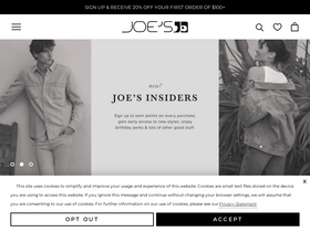 'joesjeans.com' screenshot