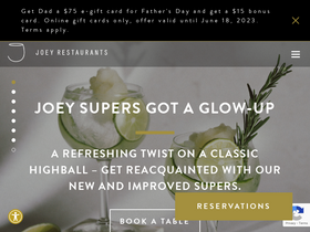 'joeyrestaurants.com' screenshot