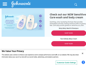 'johnsonsbaby.com' screenshot