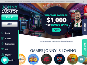 'jonnyjackpot.com' screenshot