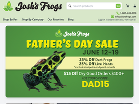 'joshsfrogs.com' screenshot