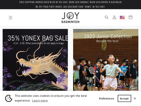 'joybadminton.com' screenshot