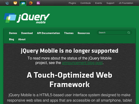 'jquerymobile.com' screenshot