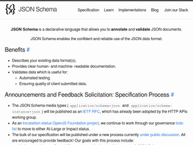 'json-schema.org' screenshot