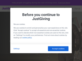 'justgiving.com' screenshot
