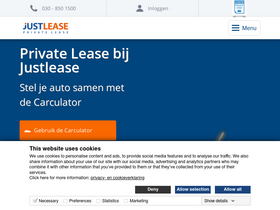 'justlease.nl' screenshot