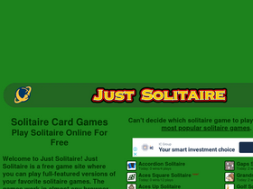 'justsolitaire.com' screenshot
