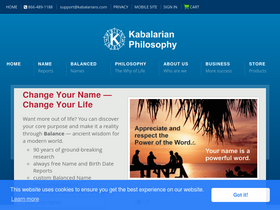 'kabalarians.com' screenshot
