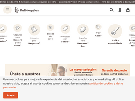 'kaffekapslen.es' screenshot