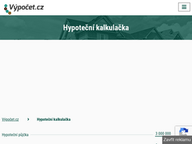'kalkulackahypoteky.cz' screenshot