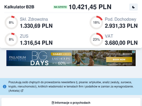 'kalkulatorb2b.pl' screenshot
