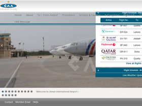 'karachiairport.com.pk' screenshot