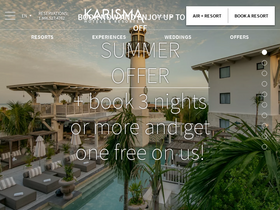 'karismahotels.com' screenshot